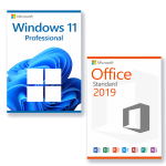 COMBO 6: Vorteilspaket Windows 11 Professional + Microsoft Office 2019 Standard Lizenz für 3 PC
